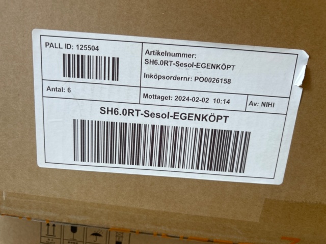 1436407-8 Växelriktare Sungrow SH6.0RT, 3 st