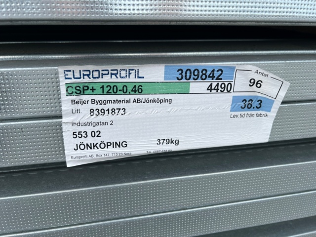 1091262-5 96 st Europrofil Ljudreglar CSP+ 120-0,46 L4490