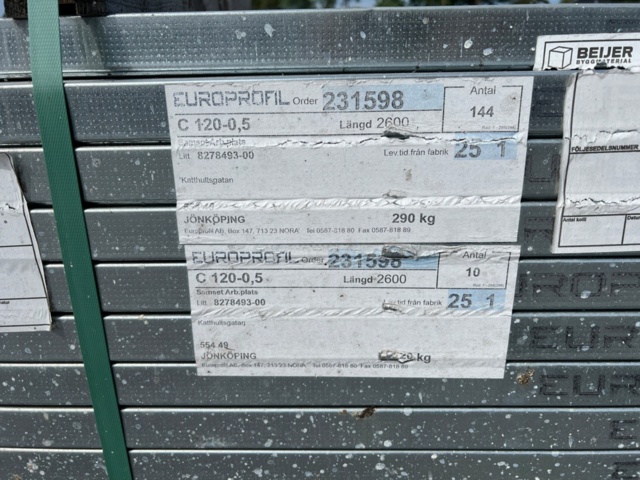 1091267-4 140 st Europrofil Stålreglar C120-0,5 L 2600