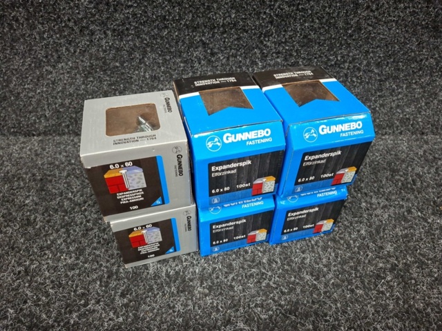 1546658-1 600 st Expanderspik 6.0x60 & 6.0x80mm, Gunnebo