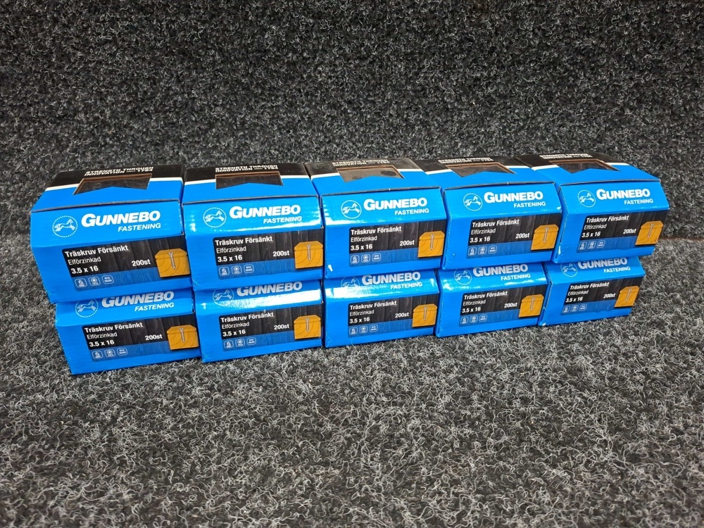 1547436-1 2000 pcs Wood Screw Countersunk 3.5x16mm, Gunnebo