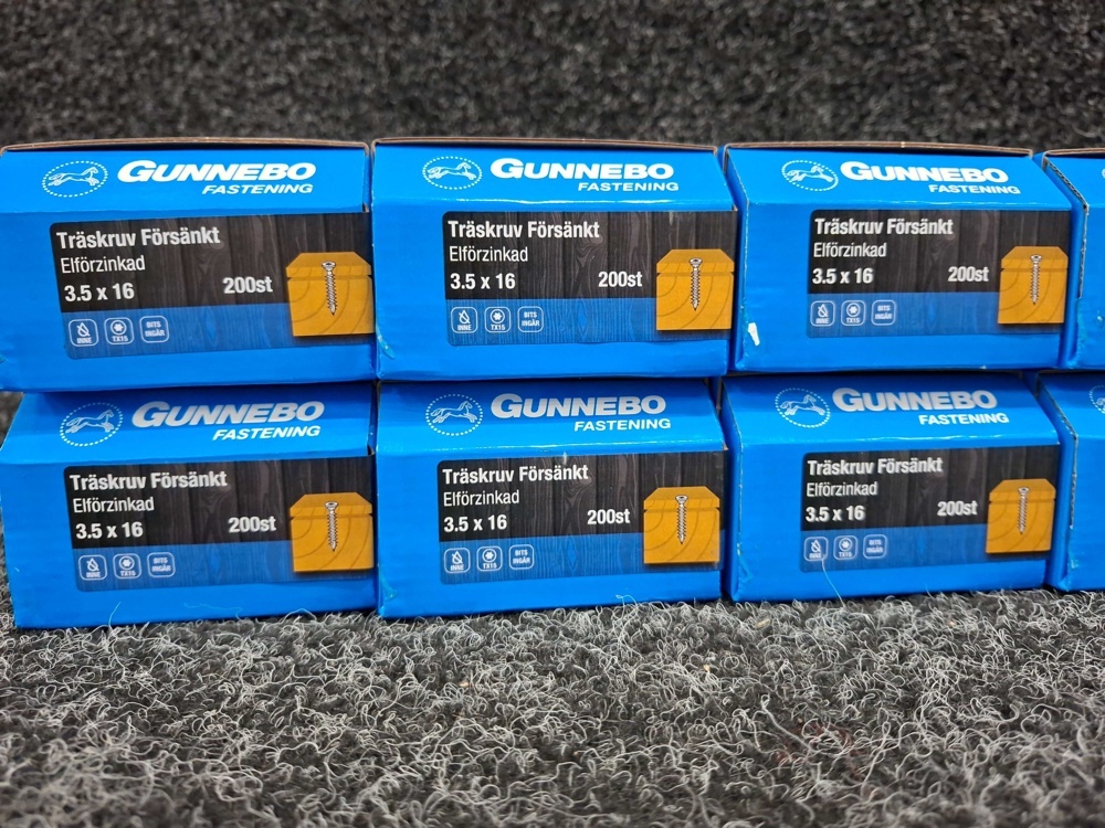 1547436-2 2000 pcs Wood Screw Countersunk 3.5x16mm, Gunnebo
