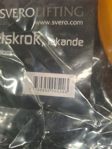1545561-3 Säkerhetskrok SveroLifting LEK KL8 16mm
