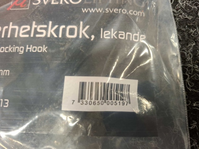 1545599-3 Säkerhetskrok SveroLifting LEK KL8 13mm
