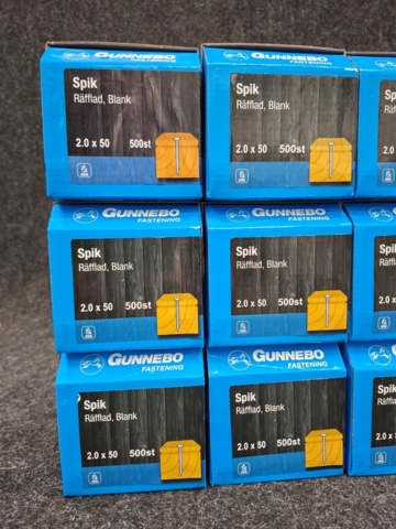 1546566-2 6000 st Spik räfflad blank 2.0x50mm, Gunnebo