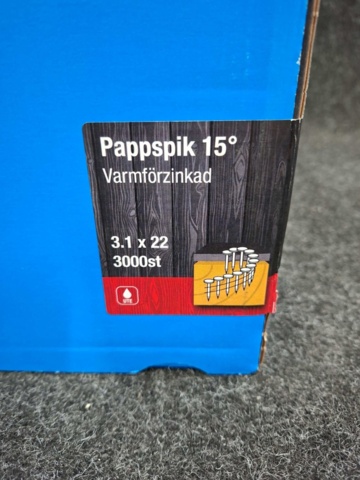 1546611-2 6000 st Pappspik 15, 3.1x22mm, Gunnebo