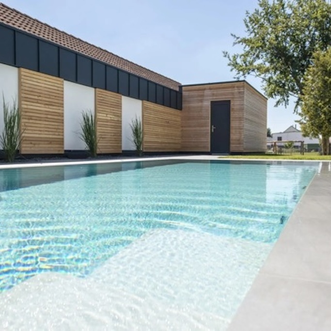 1464196-1 Keramisk overflowpool från Compass Pools  med vantagessystem