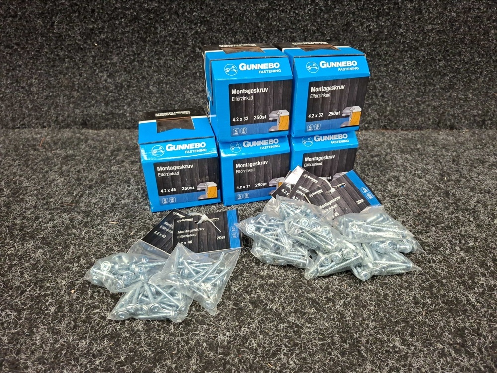 1549274-1 Approx. 1460 pcs Mounting screws 4.2x32, 4.2x40 & 4.2x45mm, Gunnebo