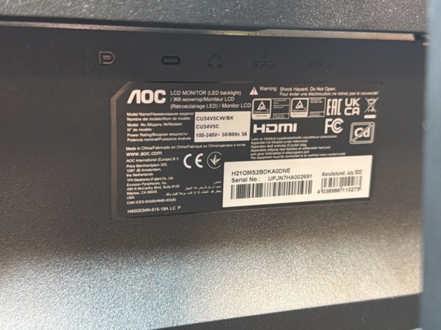 1516044-5 Välvd datorskärm 34" - AOC CU34V5CW/BK