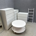1545903-2 Bedroom furniture with 3 chests of drawers and mirror