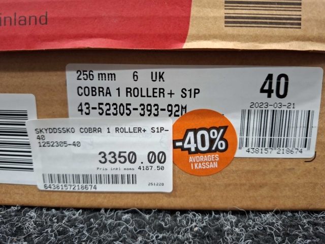 1550344-4 Skyddsskor Sievi Cobra 1 Roller+ S1P, Strl 40