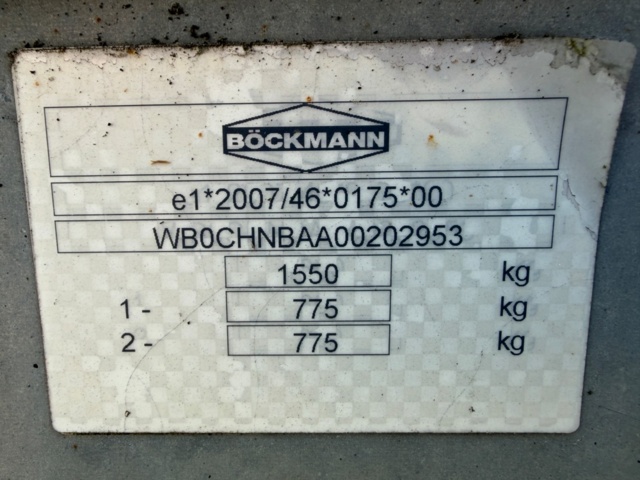 1464199-15 Släpvagn Böckmann CH3218/20(08) -2012