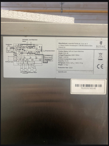 1464200-6 Soft ice cream machine - 1640 W - 23 l/h - 3 flavors