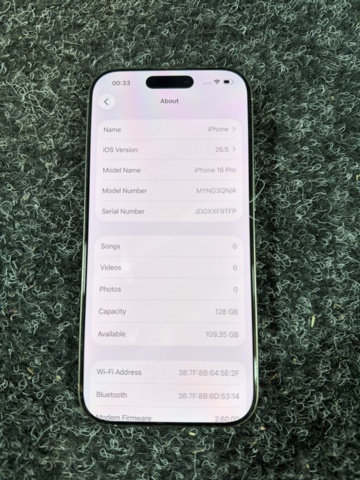 1516084-3 Mobile phone - Apple iPhone 16 Pro (128GB)