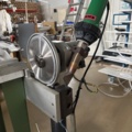 1546040-1 Pleating machine fabric cutting with heat and hole drilling in fabric