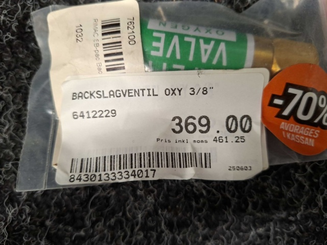 1551253-13 Slangpaket 2m, backslagsventiler, slangsockelset m.m.