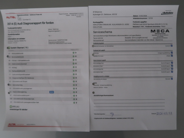 1070471-16 Audi A3 Sportback 2.0 TDI Manual, 150hp, 2014