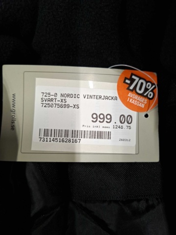 1551407-6 Vinterjacka Björnkläder 725-0 Nordic, Strl XS