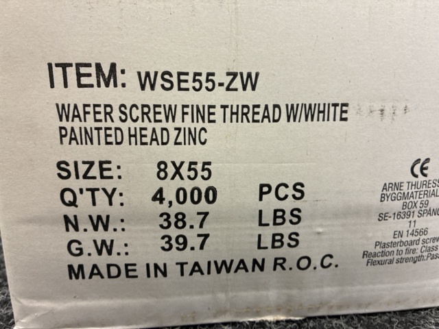 1551547-2 Approx. 4000 pcs Mounting screw white 4.2x55mm