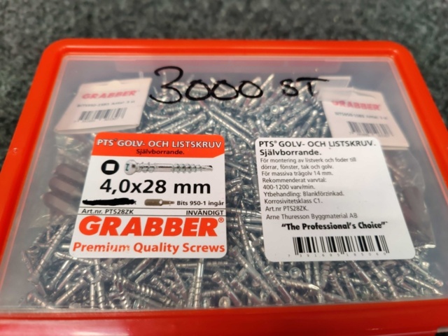 1551602-4 Approx. 3000 pcs. Floor & molding screw Grabber 4.0x28mm