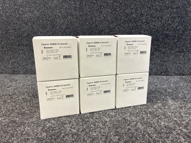 1551608-1 6 st Förpackningar Gyproc QSBW 25 Quick skruv 3,5 x 25 mm