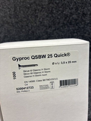1551608-3 6 st Förpackningar Gyproc QSBW 25 Quick skruv 3,5 x 25 mm