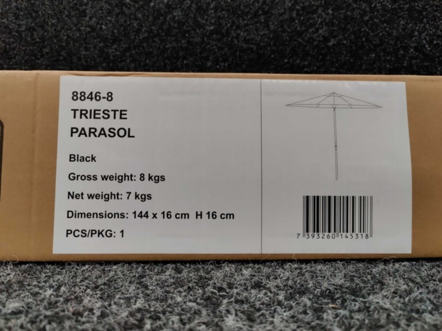 Träparasoll Brafab Trieste 2,5m Svart