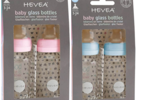 Feeding bottles, 160 pcs - HEVEA, 120 ml, borosilicate glass, natural rubber
