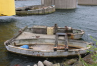 1551882 Pile driver including barge