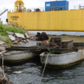 1551882-2 Pile driver including barge