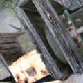 1551882-9 Pile driver including barge