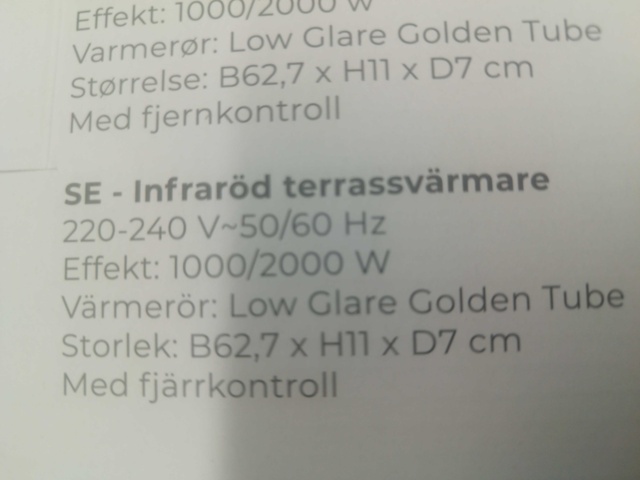 1551321-4 Terrassvärmare - Outfit, 2000W, med fjärrkontroll