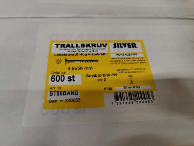 1551939-5 6000 st Bandad Trallskruv 4.8x56mm