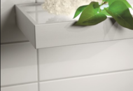 1551956 Wall shelf with lighting - Duobad, aluminum, 45x20 cm