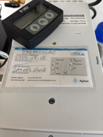 1548830-3 Gaskromatograf Agilent 990 micro GC inkl sampler, clean filter, Analyzer