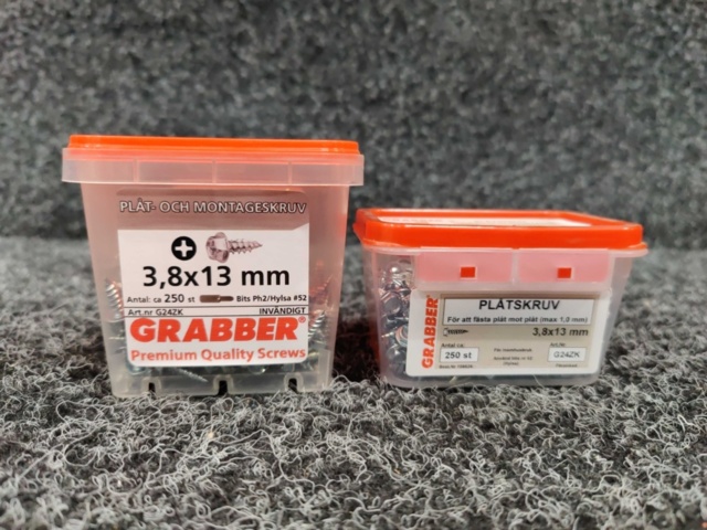 1552182-5 4000 st Plåt- & montageskruv 3.8x13mm, Grabber