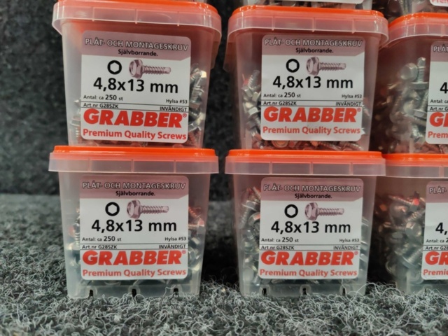 1552188-2 3500 st Plåt- & montageskruv 4.8x13mm, Grabber