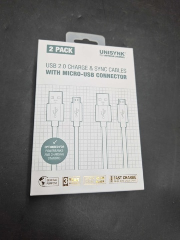 1547164-3 USB cables Micro-USB, 40 pcs - Unisync, 45 cm, 2-pack