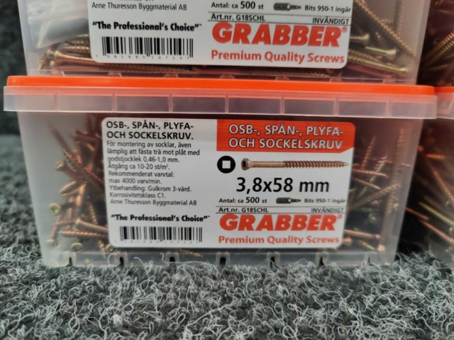 1552303-3 4000 st OSB-spån,plyfa & sockelskruv 3.8x58mm, Grabber