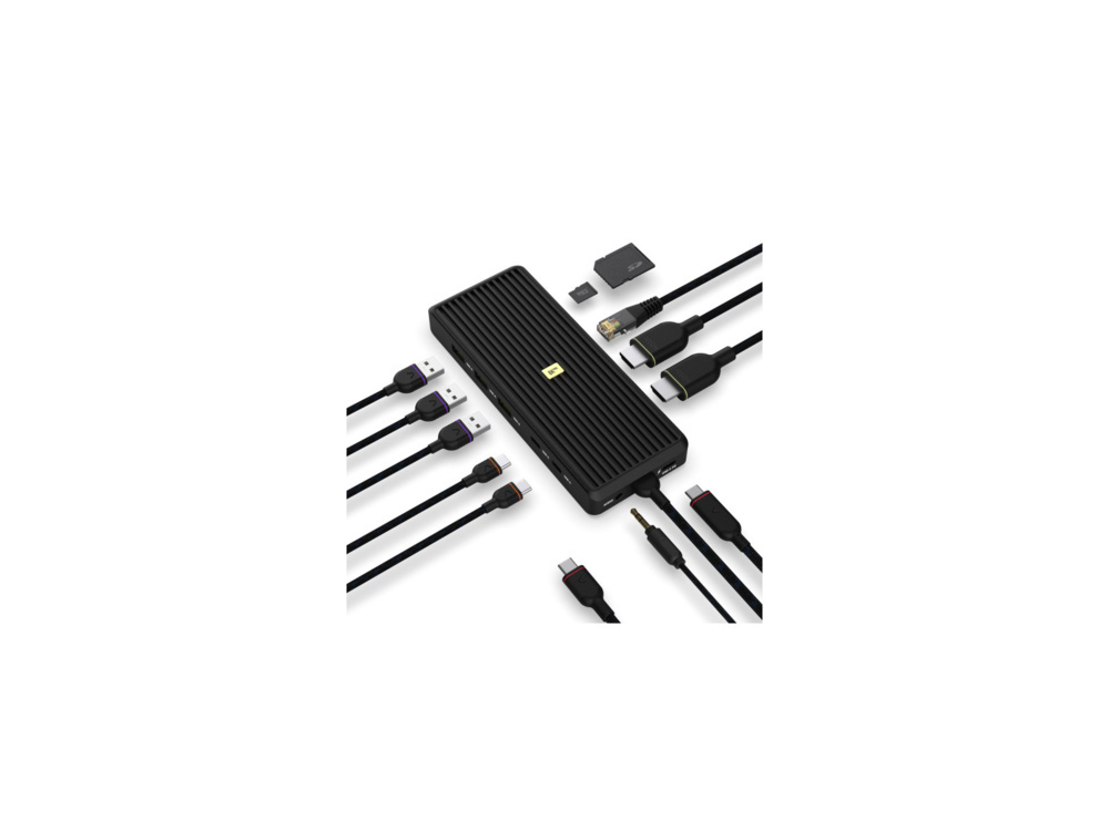 1547173-1 USB-C hub, 3 pcs - Unisync, 12 ports, 8K, 100W