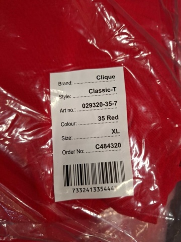 1551416-8 44 pcs T-shirts Clique, Size S-2XL