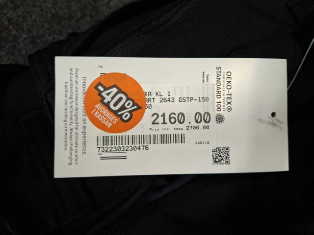 1553958-5 Hantverkarbyxa Fristads KL 1 2643 GSTP, Strl 150