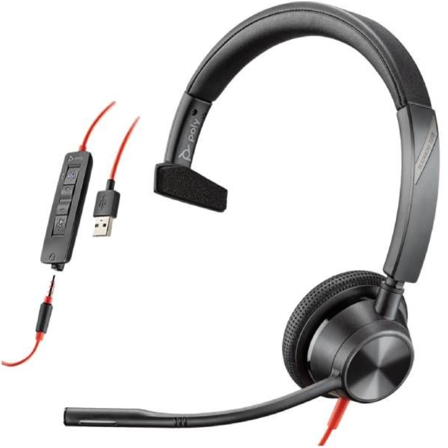 1547162-1 Headset, 3 st - Poly, Blackwire 3315, USB-A