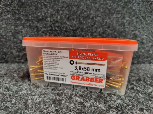 1551847-3 5000 pcs Chipboard, Plyfa and Socket Screws 3.8x58mm, Grabber