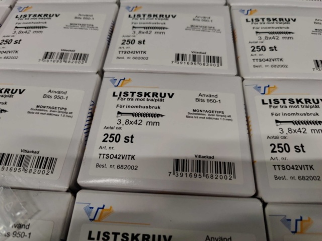 1551859-2 7000 st Listskruv för trä mot trä/plåt 3.8x42mm, Arne Thuresson