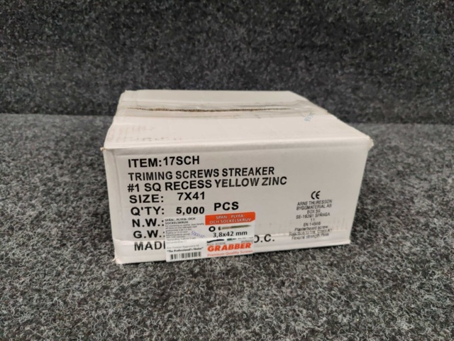 1551868-1 5000 pcs Chipboard, Plyfa and Socket Screws 3.8x42mm, Grabber