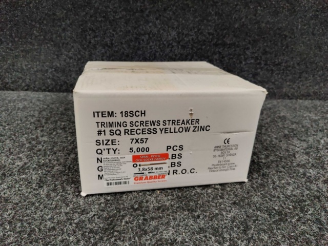 5000 st Spån-, Plyfa- och Sockelskruv 3.8x58mm, Grabber