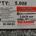 1551888-3 5000 st Spån-, Plyfa- och Sockelskruv 3.8x58mm, Grabber