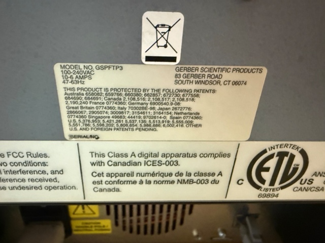1554210-12 Printer & Cutting Plotter Gerber with accessories