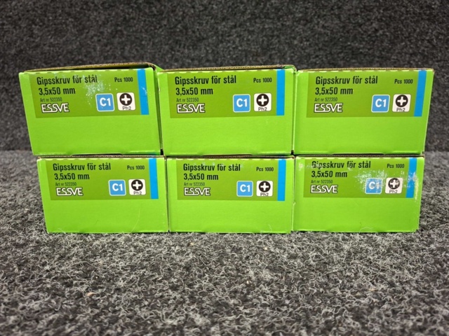 1554297-3 6000 st Gipsskruv bandad för stål 3.5x50mm, Essve